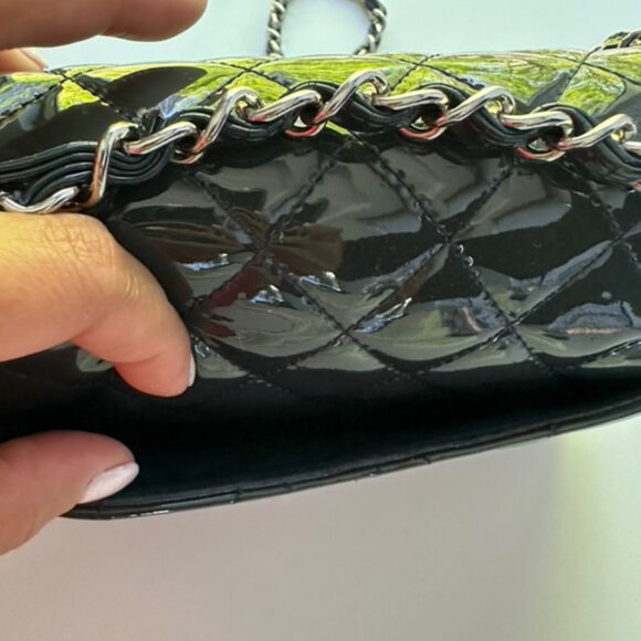 Chanel Black Patent Classic Flap Bag - Picture 6 of 8